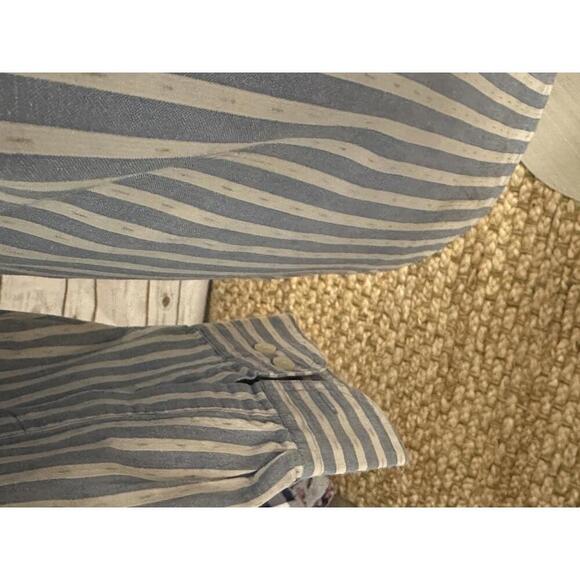 Vintage Ralph Lauren Chaps cotton/linen striped button-down shirt Size 16 1/2 - Picture 7 of 8